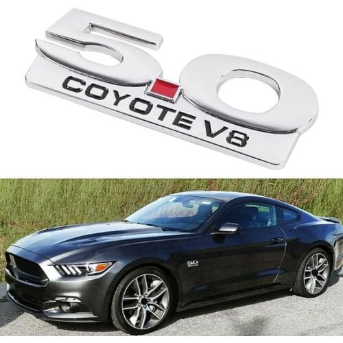 5.0 Coyote V8 Emblem for 11-14 Ford Mustang F150 F250 F350 Chrome Side Body Fender Emblems Decal Sticker Badge Nameplate