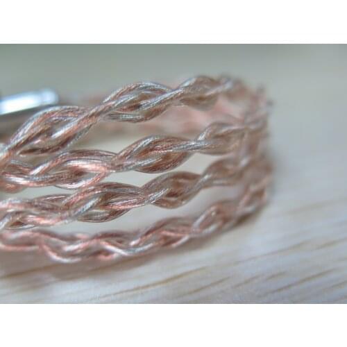 F58 4-Strand Braided OCC Copper and Silver-Plated Copper Hybrid Upgrade Finished Earphone Cable