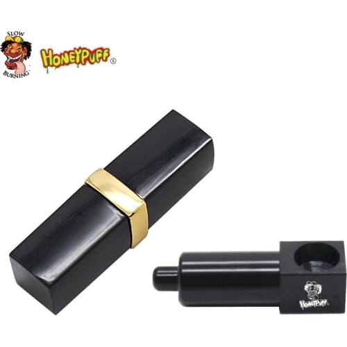 HONEYPUFF Metal Smoking Pipe Aluminum Alloy 61MM Hidden Lipstick Tobacco Pipe
