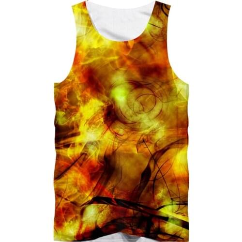 IFPD EU Size Funny Abstract Art Smoke 3d Colorful Print Tank Tops Men Sleeveless Shirt Fitness Bodybuilding Vest Harajuku 6XL