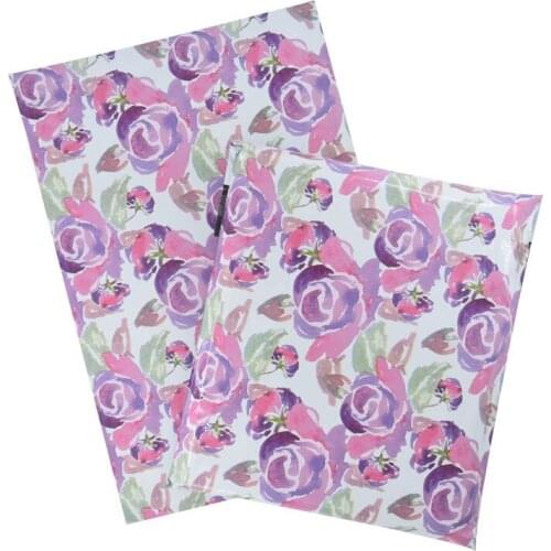 INPLUSTOP 50Pcs/lots Flower Pattern Envelope Shipping Bags Thicken Portable Poly Express Clothing Storage Courier Bag Mail Pouch