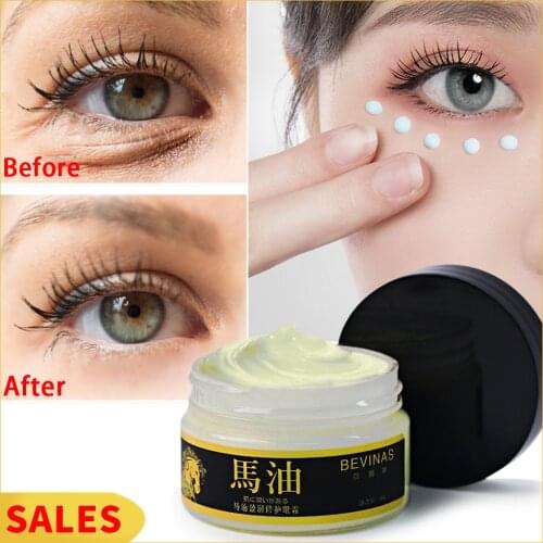 Horse Oil Eye Cream Wrinkle Remover Puffy Eye Bag Lifting Skin Anti-aging Day Cream Makeup Primer Firming Skin Care Cream