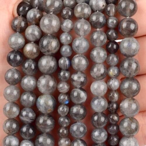 Natural Labradorite Stone Round Gemstone Loose Spacer Bead For Jewelry Making 6/8/10/12mm DIY Bracelet Necklace