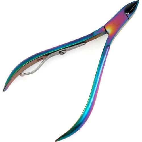 Cuticle Nipper Clipper Dead Skin Remover Scissor Stainless Steel Rainbow Gradient Color Remover Manicure Tools