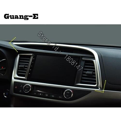 For Toyota Highlander 2018 2019 2020 Car Body Sticker Middle Console Central Control Navigation Air-Condition Trim Frame Parts