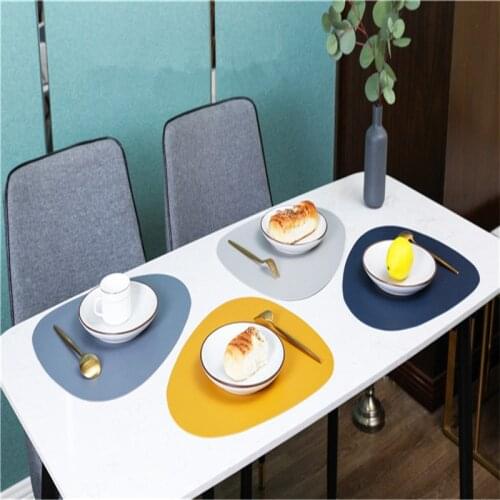 New Nordic innovative eco-friendly leather upholstery for home dining, thickened, heat resistant and waterproof table mat coast