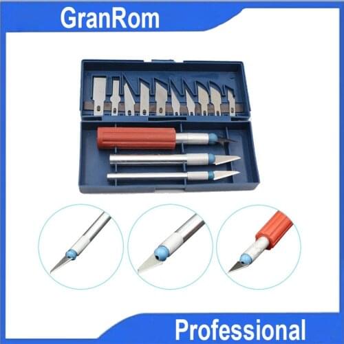 Metal Carving Knife 13pcs Set Multi-Functional Utility Knife Kit with 13pcs Blades 3pcs Handle Model Making Tools Jewelry Tools