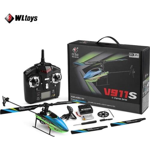 Original WLtoys V911s 2.4Ghz 4CH Single Blade Propellor Gyro Mini Radio Contorl RC Helicopters for Kids Gift Toys Upgraded V911