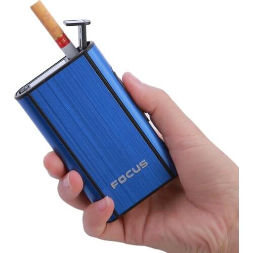 Portable Aluminum Pocket Cigarette Storage Case Automatic Ejection Silver Cigarettes Storage Box Holder Organizer Smoking Tools