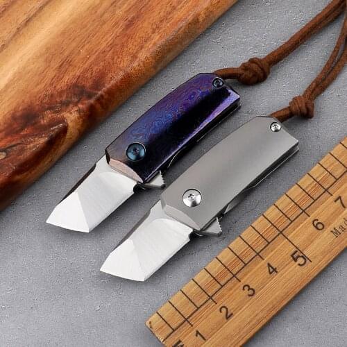 Portable mini M390 steel TC4 titanium alloy handle outdoor sharp hunting self-defense tool multifunctional fruit folding knife