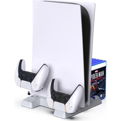 PS5 Dual Controller Charger Console Vertical Cooling Stand Fast Charging Station LED Fan For SONY Playstation5 Disc/Digital