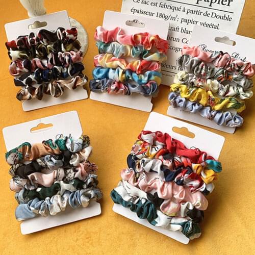 Velvet Hair Scrunchies Set Elastic Hair Bands Leopard Scrunchie Women Hairbands Headband Ponytail Ties Rope Hair Accessories