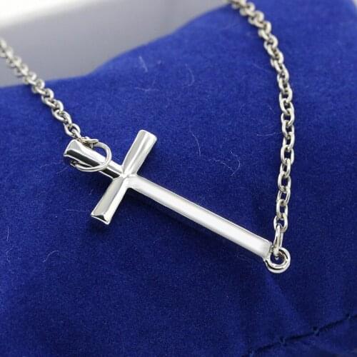 RONGQING 12Pcs/lot Girl Jewelry Silver Gold cross necklace Pendant Chain Necklace for women