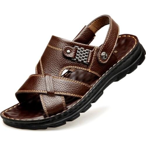 2021 New Summer Shoes Male Breathable Beach Shoes Non-slip Thick Massage Men Sandals Comfortable Soft Sole Sandals for Men