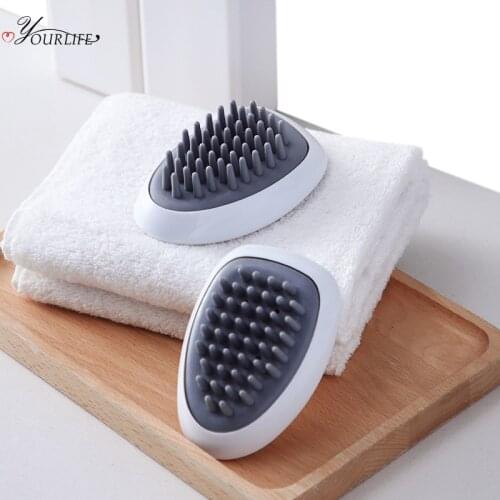 OYOURLIFE Bathroom Silicone Abody Hair Brush Body Hair Massage Scrubber Shower Shampoo Comb Brush Bathroom Accessories