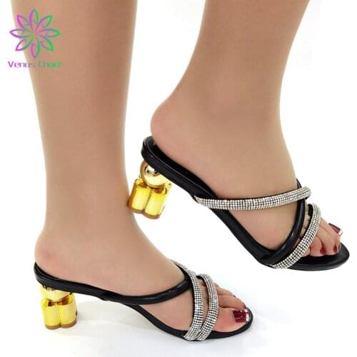 Slippers Size 37-42 New Design Weave Women Slipper Thin High Heel Sandal Open Toe Slip On Summer Outdoor Slides Flip Flop Shoe