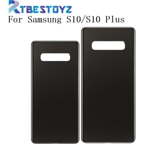 RTBESTOYZ Battery Glass Back Cover Rear Door Cover Replacement Repair Parts With Logo For Samsung Galaxy S10 / S10 Plus