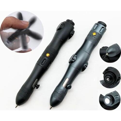 Defense Tactical Pen Relieve Stress Anxiety Gyroscope Lighting Glass Breaker Equipment Survival Pen Self Defense Oscillator Tool