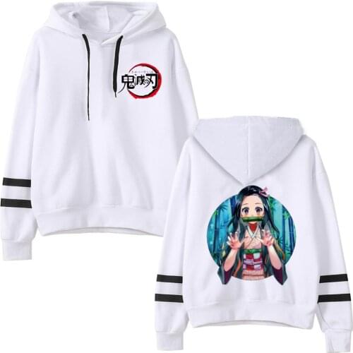 Demon Slayer Hoodies Anime Cosplay Kamado Nezuko Beautiful Girl Print Sweatshirt Pullover Loose Oversize Unisex Sweater 2021 Top