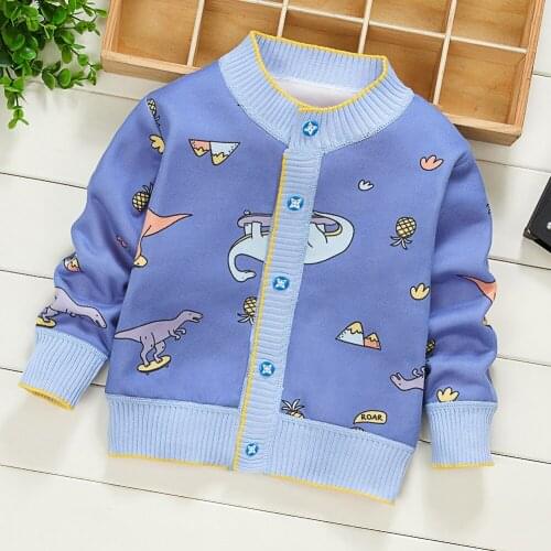 Cute Baby Girl Boy Cartoon Cardigan Knitted Cardigan With Long Sleeves Sweater Coat Outfits Hot Sell