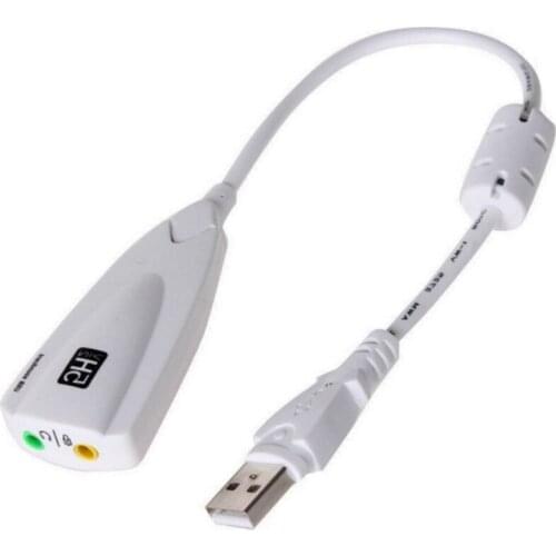 External USB Sound Card 7.1 Adapter 5HV2 USB to 3D CH Sound Antimagnetic Audio Headset Microphone 3.5mm Jack For Laptop PC