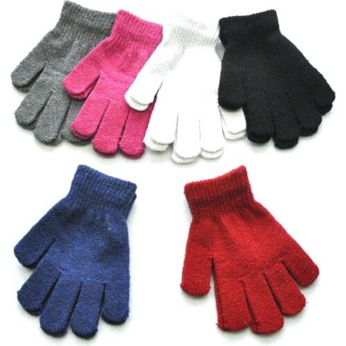 4-11 years old elementary school students winter cold and warm knitted five-finger gloves outdoor sports mountain climbing glove