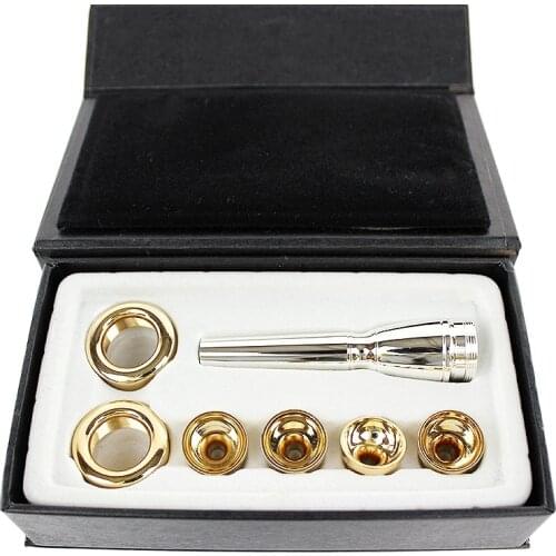 1 Set 2C 3C 2B 3B Mouthpiece for Bb Trumpet Brass Gold Plated a Multi-Purpose T Adapter Professional Gold Lacquer Nozzle