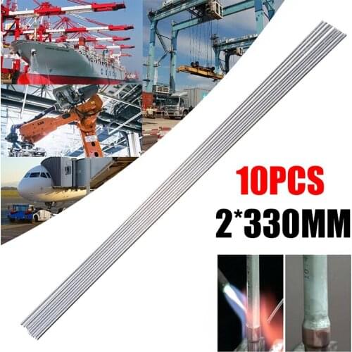 High Strength 10pcs 2*330mm Easy Aluminum Welding Wire Low Temperature Electrode Solder Brazing Rod No Need Solder Powder