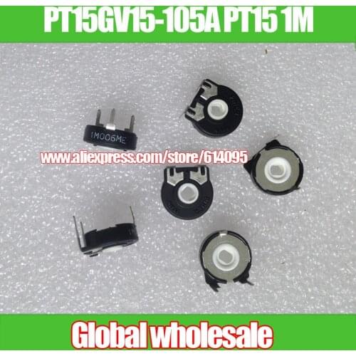 15pcs PIHER Spain PT15GV15-105A PT15 1M Adjustable potentiometer / elliptical hole Horizontal 1M adjustable resistance