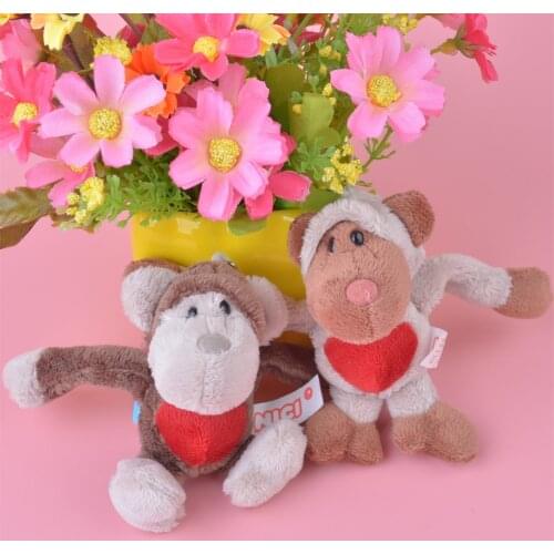 2pc Lovely Stuffed Animal plush toy elephant monkey lion leopard small grab doll boutique pendant Keychains clip tiger doll Toys