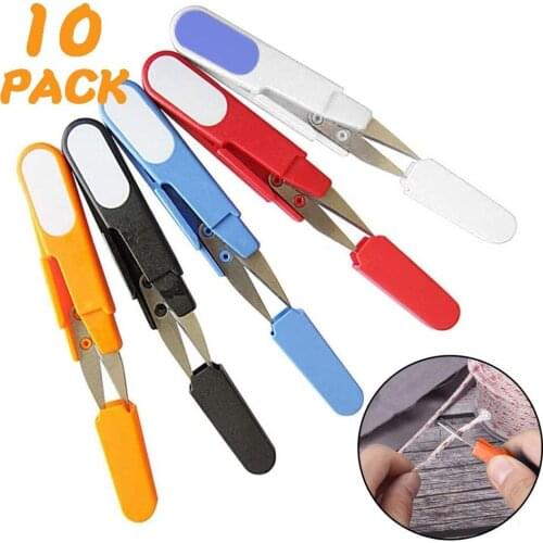 5/10Pcs U Shape Embroidery Scissors Sewing Pruning Thread Cutter with Shear Protective Cover for Stitch DIY Sewing Supplies