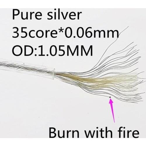6n litz pure silver wire core 35core*0.06mm 6 meters OD:1.05MM