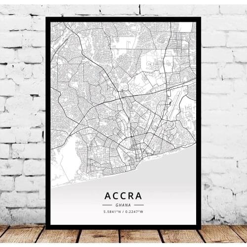 Accra Ghana Map Poster