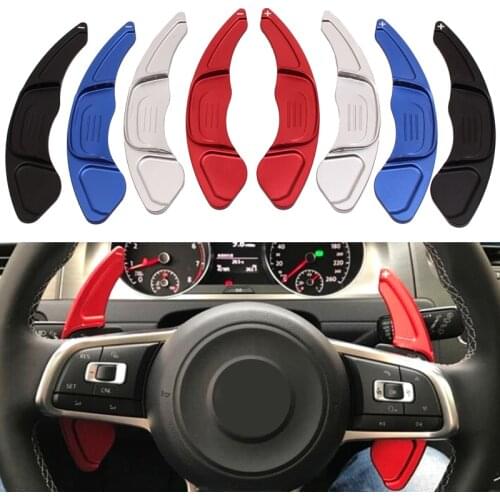 For Volkswagen VW GOLF 7 2015- GTI R MK7 Scirocco Car Styling Car Aluminum Steering Wheel Shift Paddle Shift 2X Red Black Silver