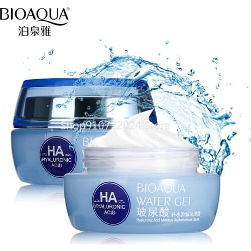 BIOAQUA Brand Hyaluronic Acid Moisturizing Face Cream Improve Dry Skin Anti Wrinkle Anti Aging Collagen Whitening Day Cream 50g