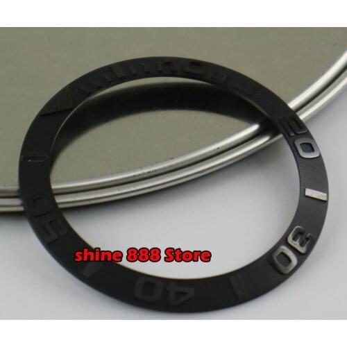 38mm high quality Brushed black ceramic insert watch fit automatic movement Mens watch bezel