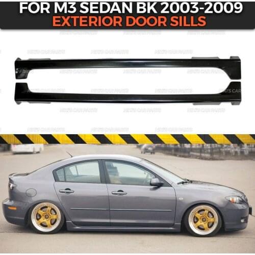 Exterior door sills case for Mazda 3 SEDAN BK 2003-2008 side skirts ABS plastic body kit aerodynamic pads sport car styling