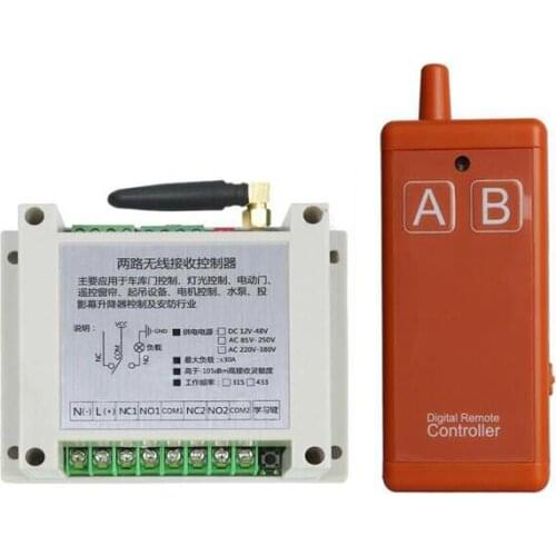 DC220V 380v 30A relay RF Wireless remote control switch Electric door lock/lighting/LED 433.92 mhz with usb rechargeable