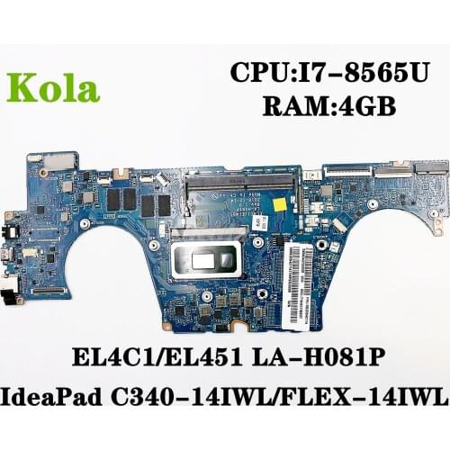 For Lenovo IdeaPad C340-14IWL FLEX-14IWL Laptop motherboard EL4C1/EL451 LA-H081P with I7-8565U 4GB RAM FRU 5B20S42114 100% test