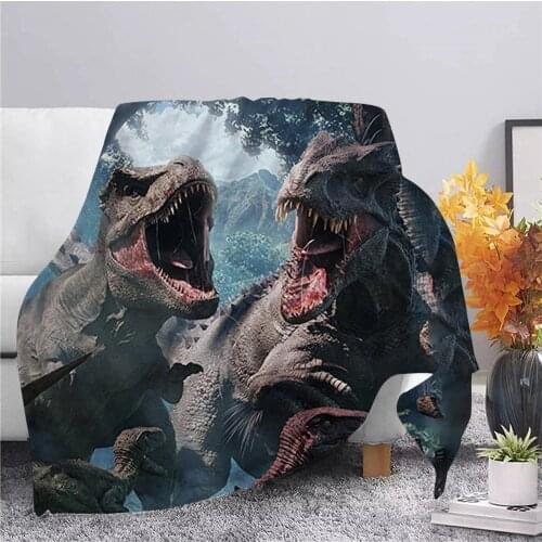 CLOOCL Jurassic Dinosaur Flannel Blanket 3D Printing Dreamlike Style Throw Blanket Adult Home Decor Bedspread Bedding Quilts