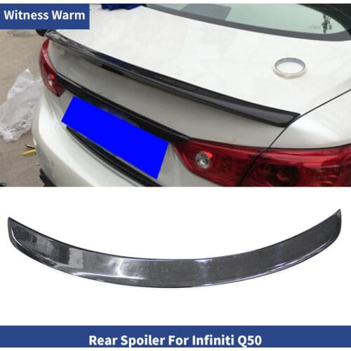 Carbon Rear wings For Infiniti Q50 Carbon Spoiler 2014-2019 Q50 Carbon Fiber FRP Rear Trunk Wing Spoiler