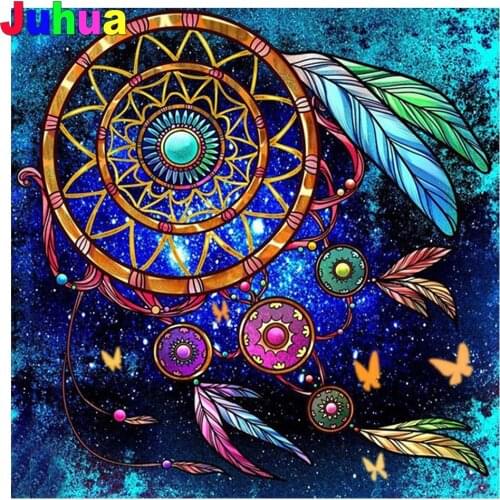 Cartoon feather diy Diamond painting 5d full drill Dreamcatcher indian diamond embroidery mosaic stitch home decor