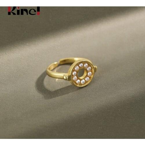 Kinel Authentic Real 925 Sterling Silver Ring Fashion Small Natural Freshwater Pearl Rings for Women Silver Jewelry 2020 New