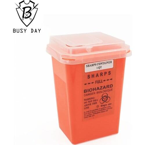 1L Red Tattoo Sharps Container Plastic Biohazard Needle Disposal Sharps Containers For Tattoo Artists Free Shipping