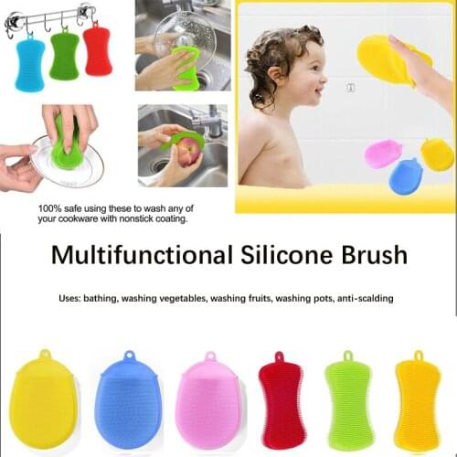 Multifunctional Silicone Brush, Silicone Dish Cloth, Soap-Shaped Silicone Dishwashing Brush, Soap-Shaped Silicone Bath Brushe