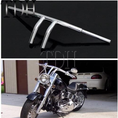 1-1/4" Chrome Motorcycle Handlebar 8" Rise T Bars Fat Bar For Harley Chopper Cafe Racer Sportster Touring Dyna