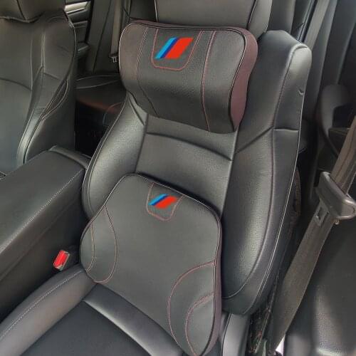Genuine leather Soft Memory Car Seat Headrest Neck Pillow Comfortable Cushion For BMW F30 E46 F32 F33 F22 F23 F15 F85 F10 E90