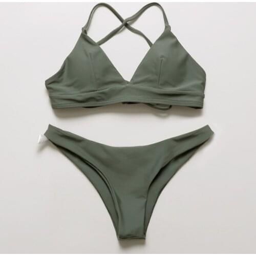 Solid Bikinis 2021 Mujer Women Swimwear Women Push-up Padded Bra Low Waist Bikini Set Sexy Swimsuit Beachware Bathing Suit #GH