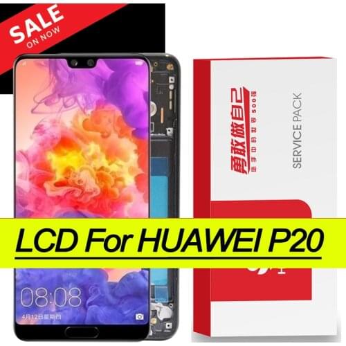Original Display with Knuckle screenshot + frame for Huawei P20 LCD Touch Screen EML-L09 EML-L22 EML-L29 EML-AL00 Repair Parts