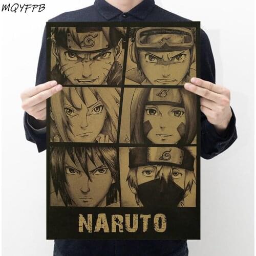 Japanese Anime Kraft Paper Poster Home Room Bedroom Wall Decorative Painting Core 50.5x35cm